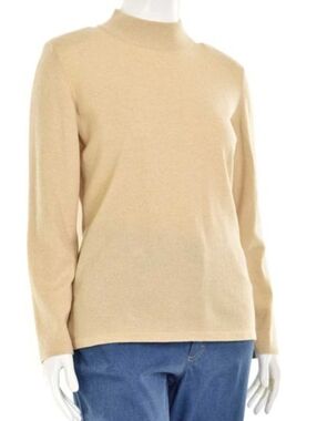 Escada Sweater, Size 44, Mockneck, Long Sleeve, Toasted Oat Tone